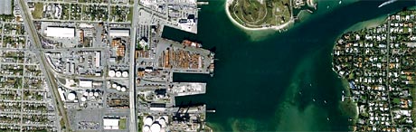 aerial view of Port of Palm Beach